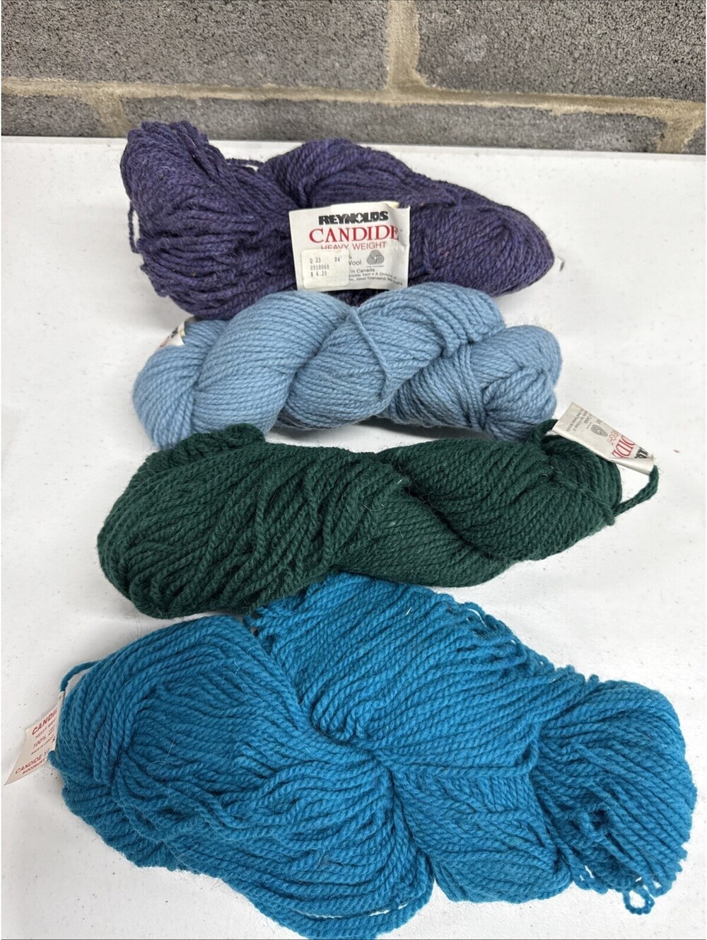 Reynolds Candied Weight 100% Wool Yarn Mixed Color 4 Skein Lot